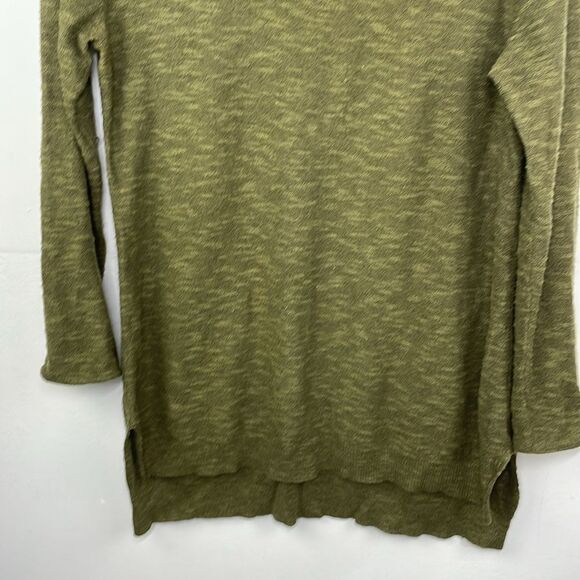 Eileen Fisher Green Organic Linen Cotton Blend Tunic Top Lightweight Sweater PM - Picture 3 of 9